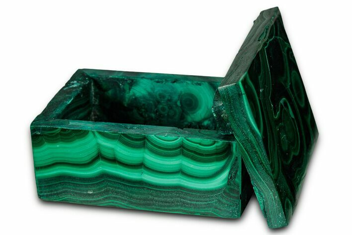 Wide Malachite Jewelry Box - DR Congo #335848